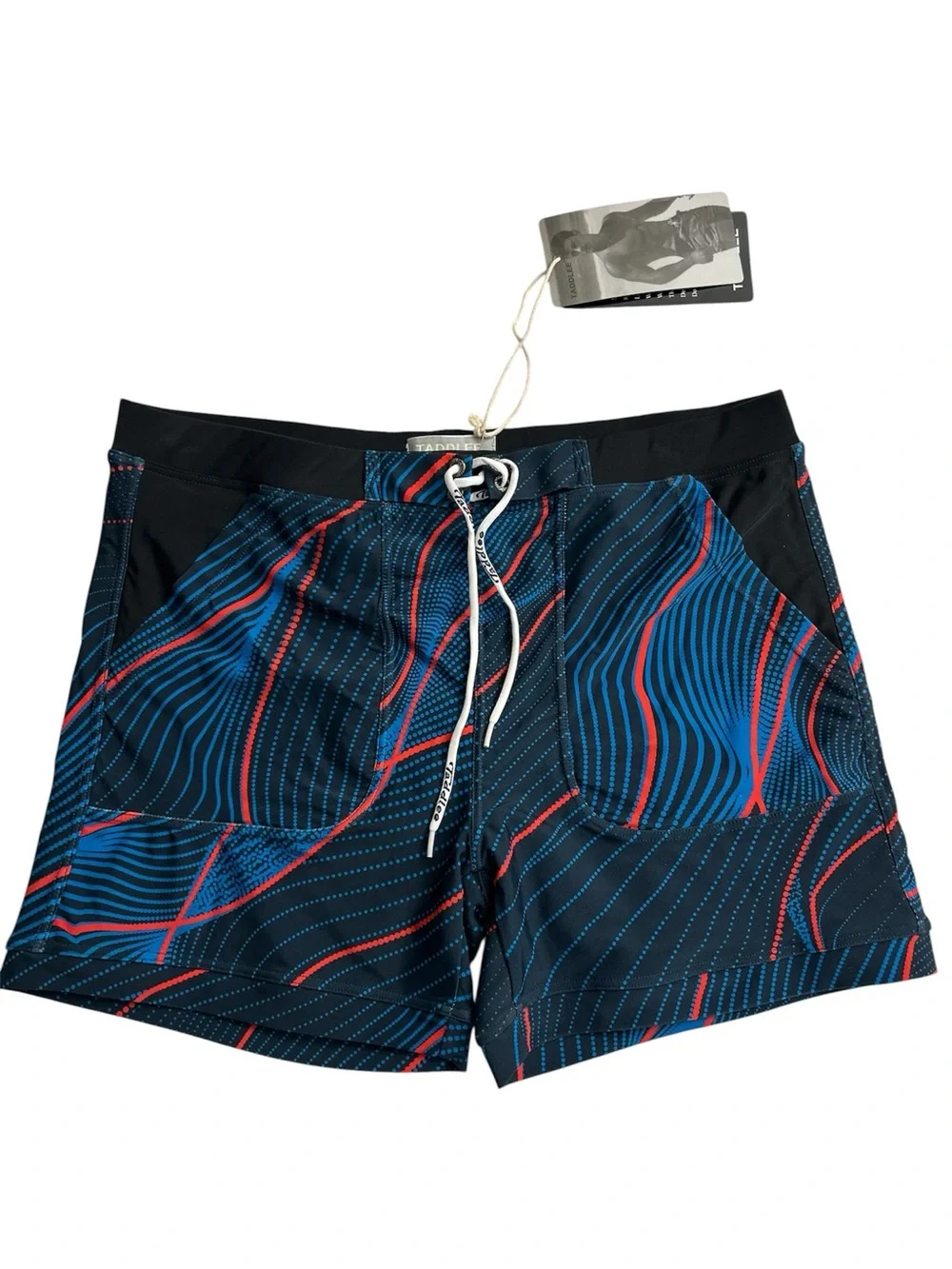 Taddlee Swimwear Boxer Briefs/Board Shorts Pockets Blue/Red/Black Sz US Large - Picture 2 of 10